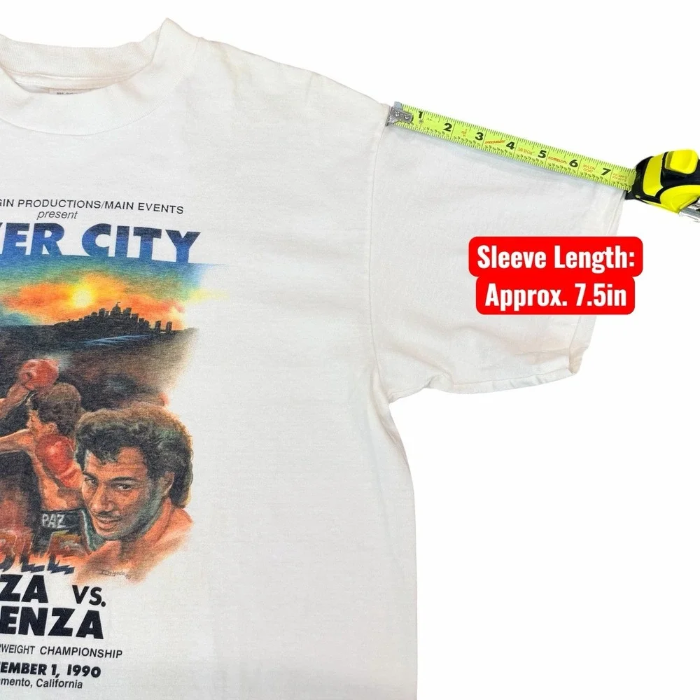 1990 Vintage River City Rumble Boxing T-Shirt Garza vs Pazienza Sacramento XL